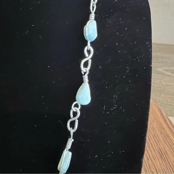 Rare Larimar Gemstone Necklace with matching bracelet - Picture 3 of 6